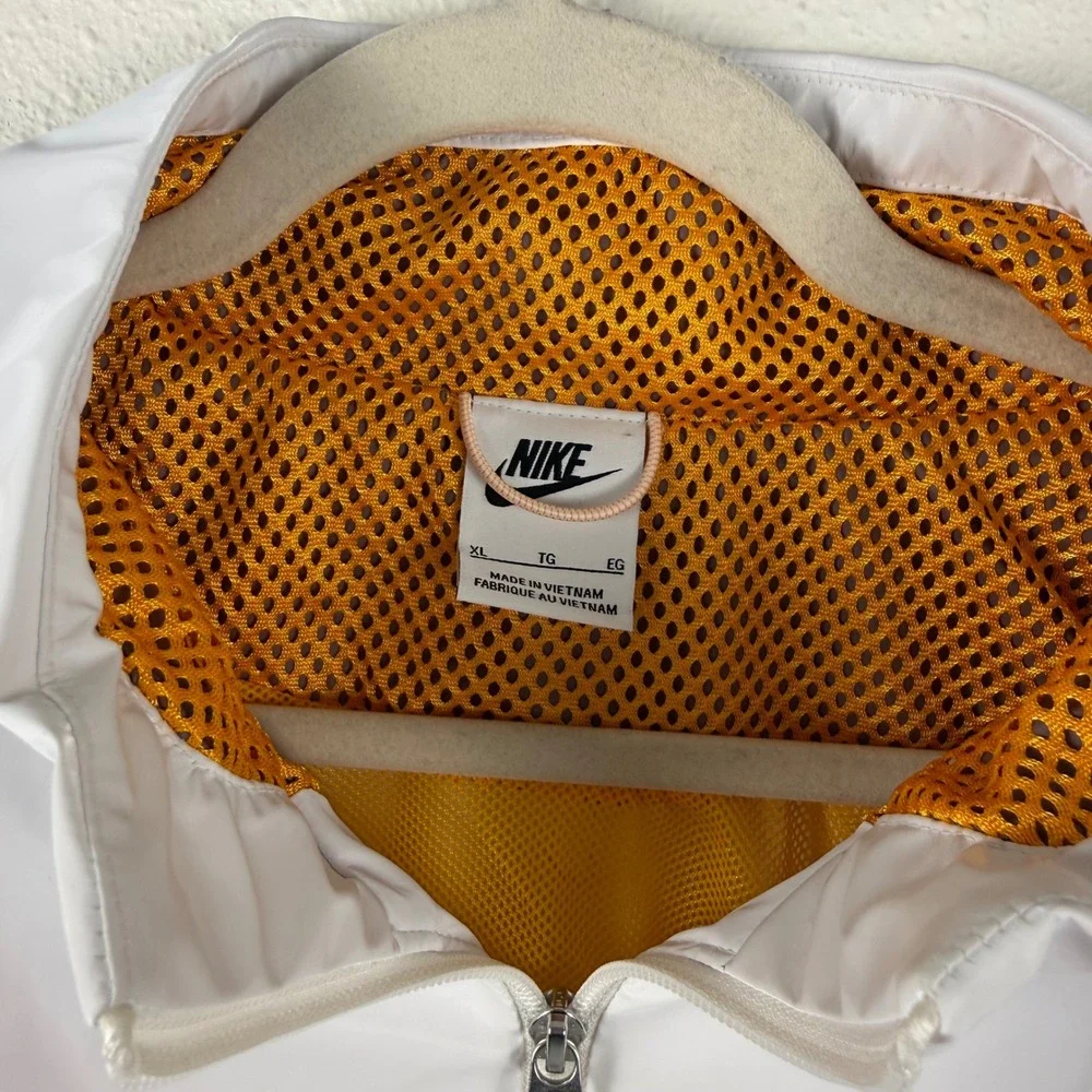 Nike Men's White Orange Sportswear Track Jacket Full Zip‎ Lightweight XL HJ3290
